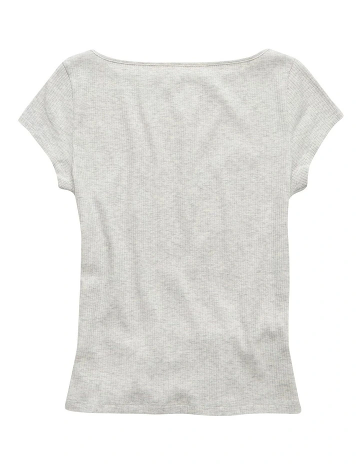 Boat Neck 1281 Tee in Heather image 4
