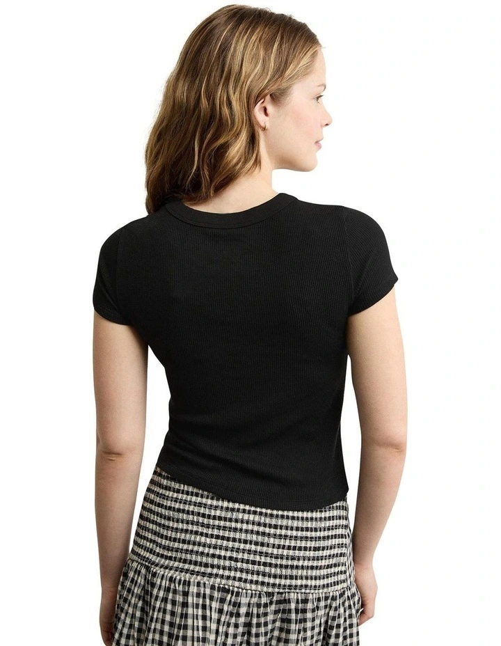 Waffle Hey Baby Tee in True Black image 2