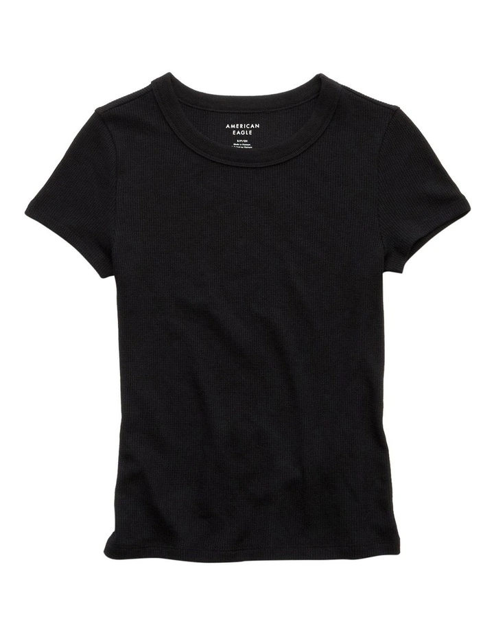 Waffle Hey Baby Tee in True Black image 3