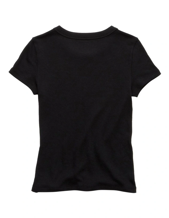 Waffle Hey Baby Tee in True Black image 4