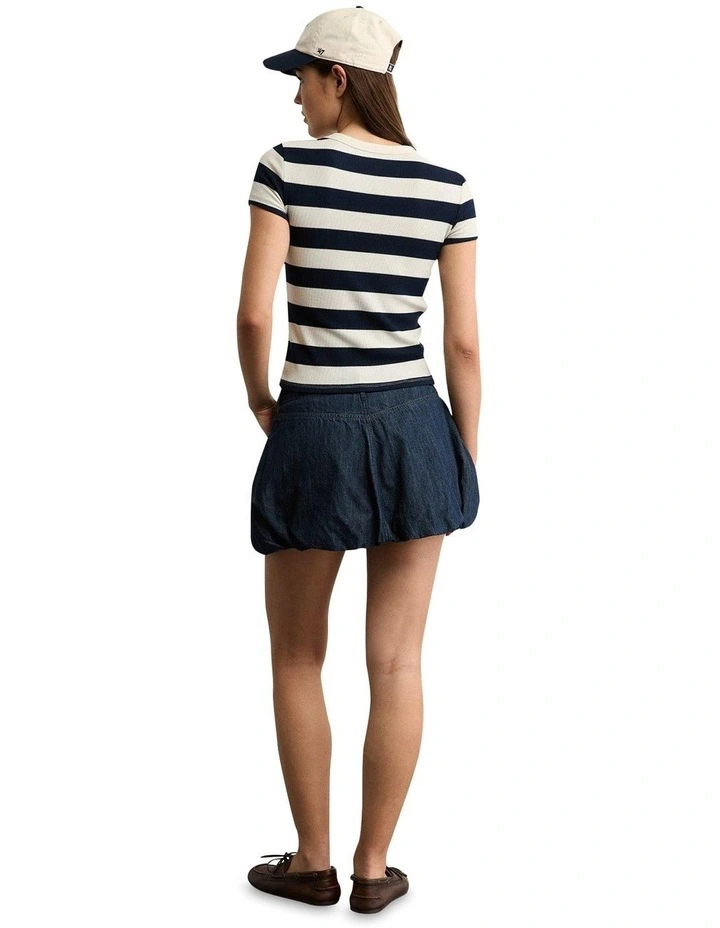 Waffle Hey Baby Tee in Rich Navy image 2