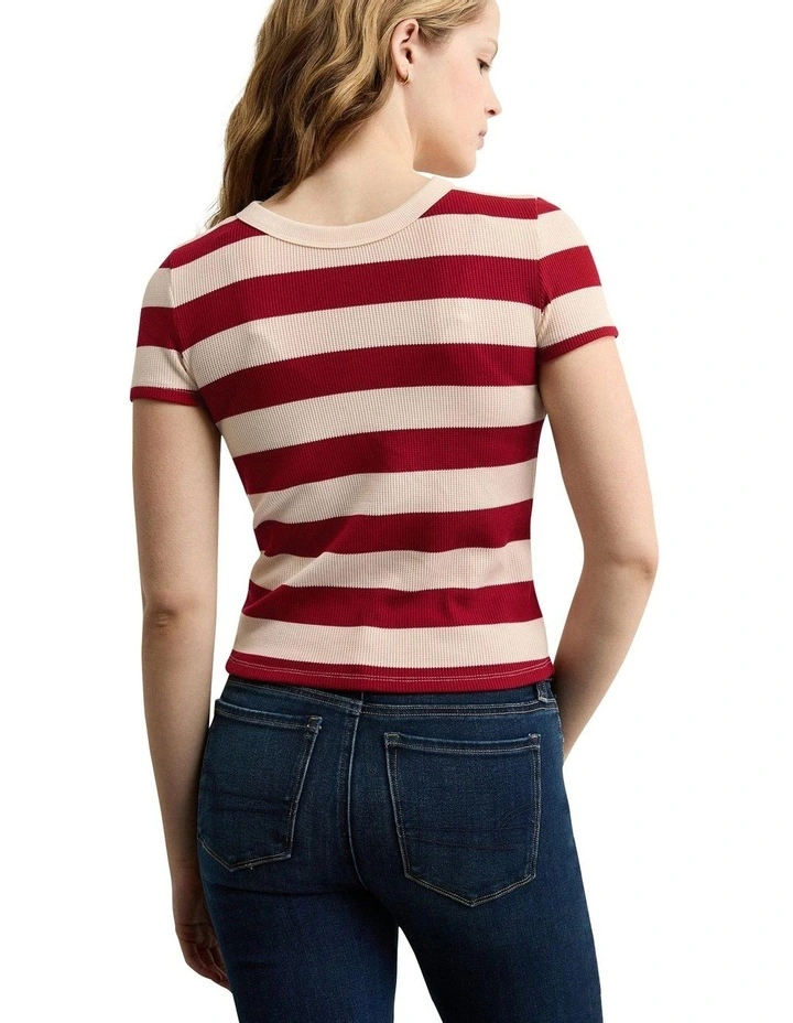 Waffle Hey Baby Tee in Campus Red image 2