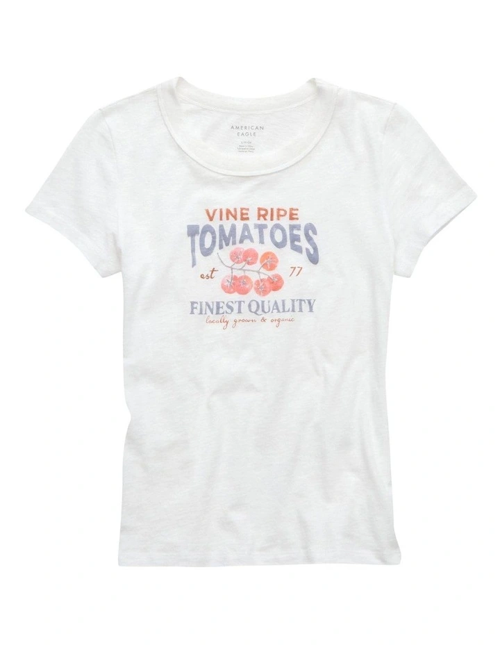 Graphic Baby Tee in White Washed image 3