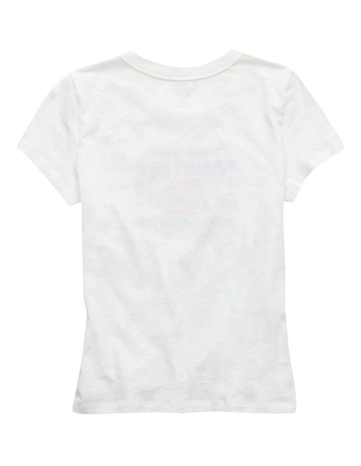 Graphic Baby Tee in White Washed image 4