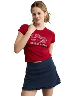 Graphic Baby Tee in Berry