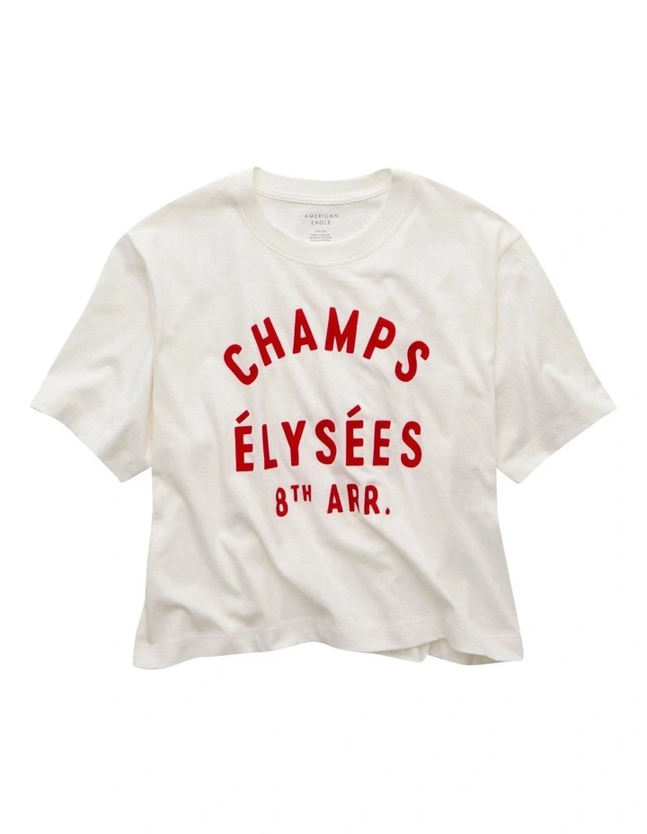 Boxy Destination Graphic T-shirt in White image 3