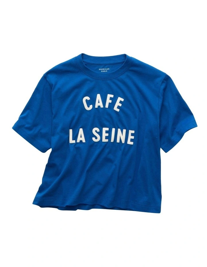 1191 Boxy Graphics T-shirt in Steel Blue image 3