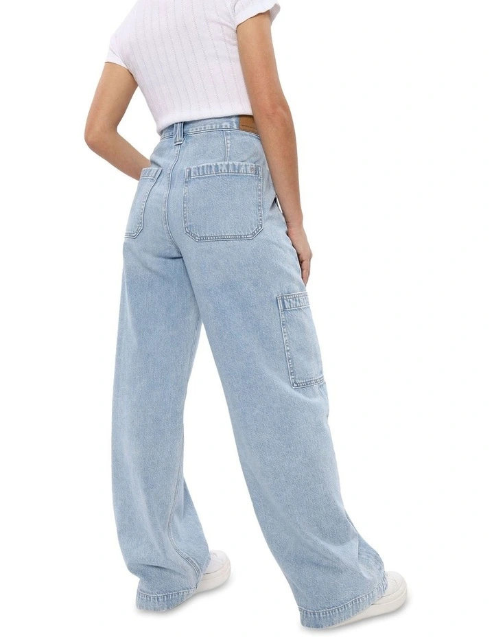 Dreamy Drape High-Waisted Baggy Wide Leg Jean in Authentic Light image 3