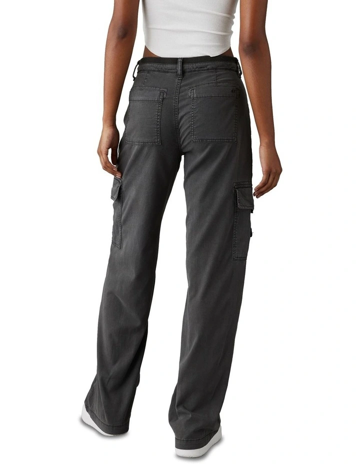 American Eagle Dreamy Drape High Waisted Cargo Pant in Haze Grey MYER