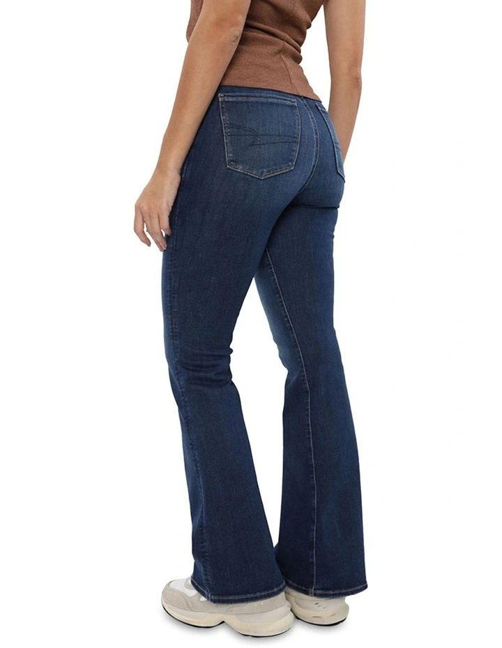 Next Level Super High-Waisted Flare Jeans in Blue image 2