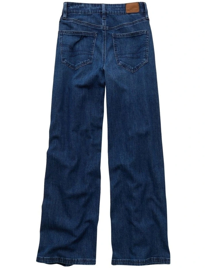 Curvy Super High Rise Wide Leg Jeans in Blue image 4