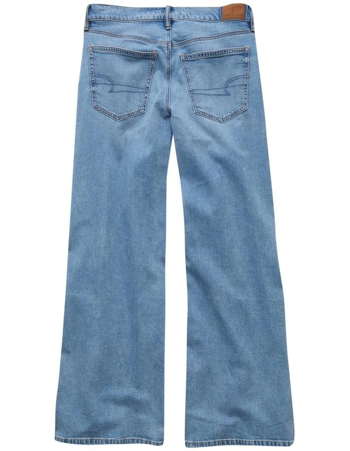 Stretch Patchwork Low-Rise Ultra Wide-Leg Jean in Shadow Patched Blues image 4