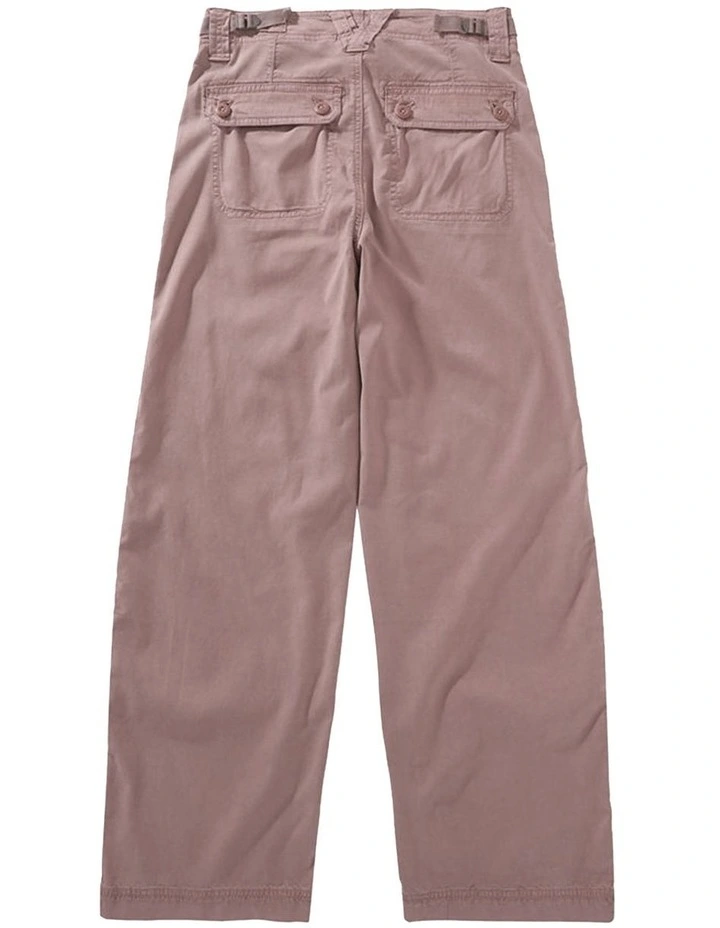 Dreamy Drape High-Waisted Baggy Wide-Leg Convertible Pant in Mauve image 4