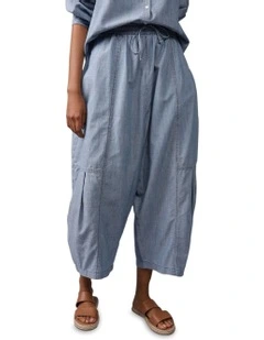 Soft Barrel Pant in Blue