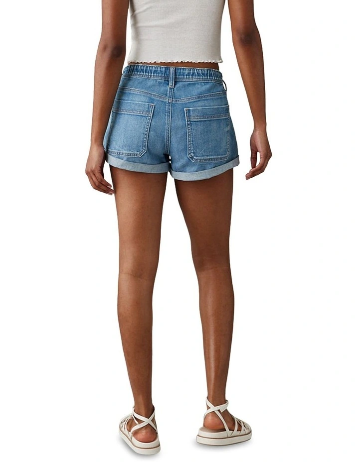 Dreamy Drape Stretch Denim Easy Shortie Jeans in Deep Indigo image 2