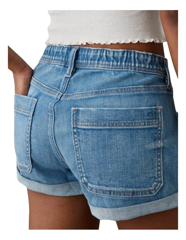 Dreamy Drape Stretch Denim Easy Shortie Jeans in Deep Indigo image 5
