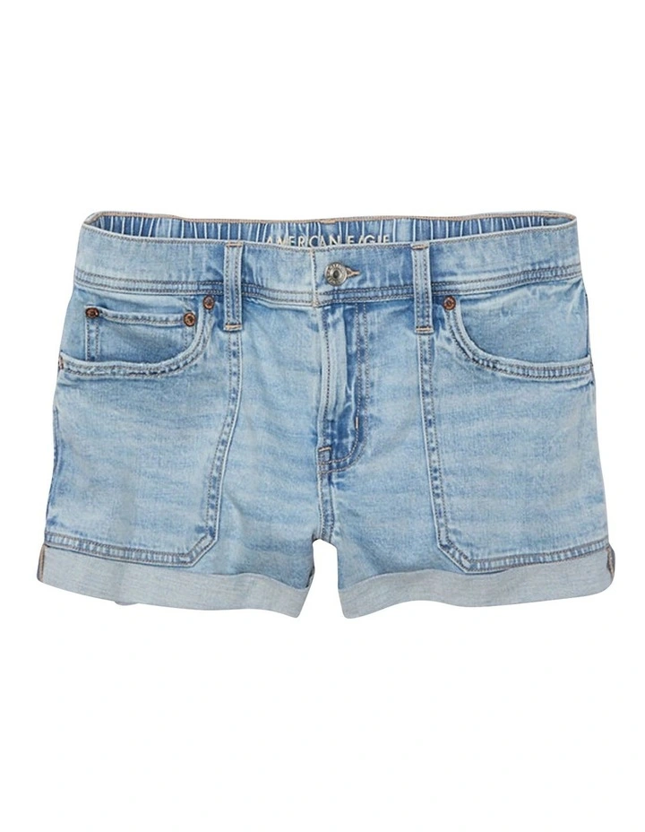 Dreamy Drape Stretch Denim Easy Shortie in Blue image 3