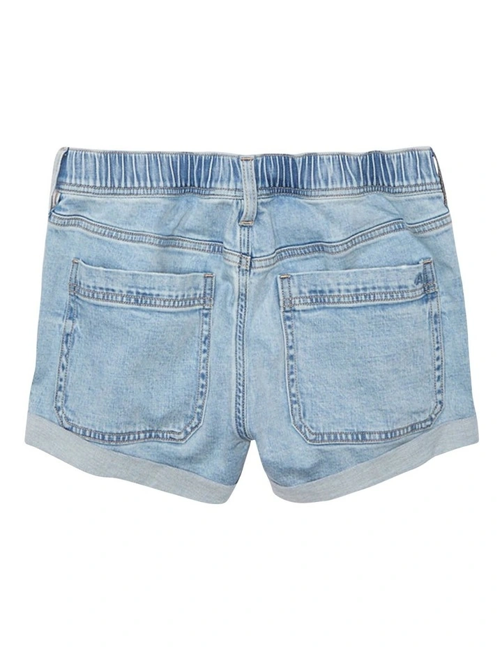 Dreamy Drape Stretch Denim Easy Shortie in Blue image 4
