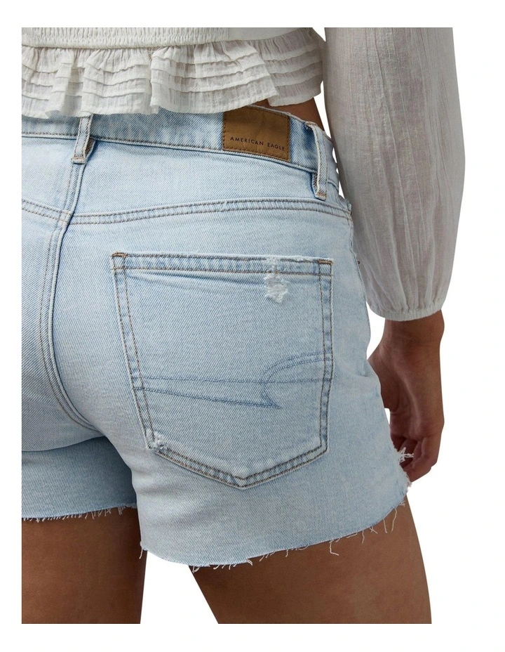 Strigid Ripped Super High-Waisted Relaxed Denim Short in Indigo image 2
