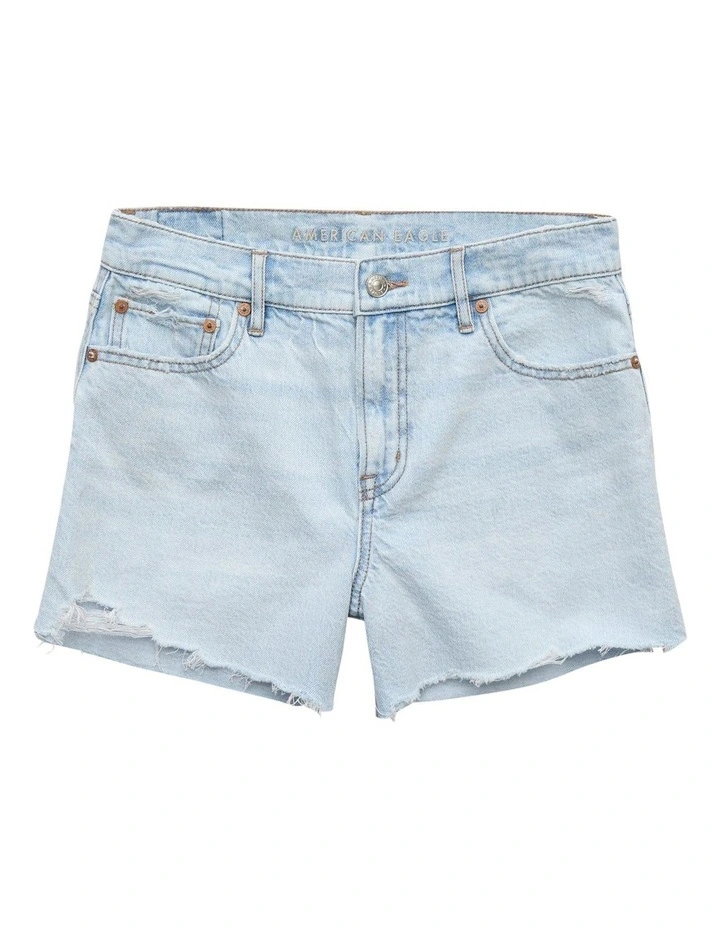 Strigid Ripped Super High-Waisted Relaxed Denim Short in Indigo image 3