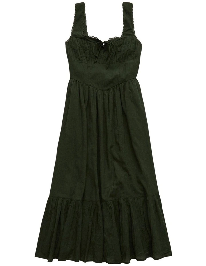 Chloe Corset Midi Dress in Green image 3