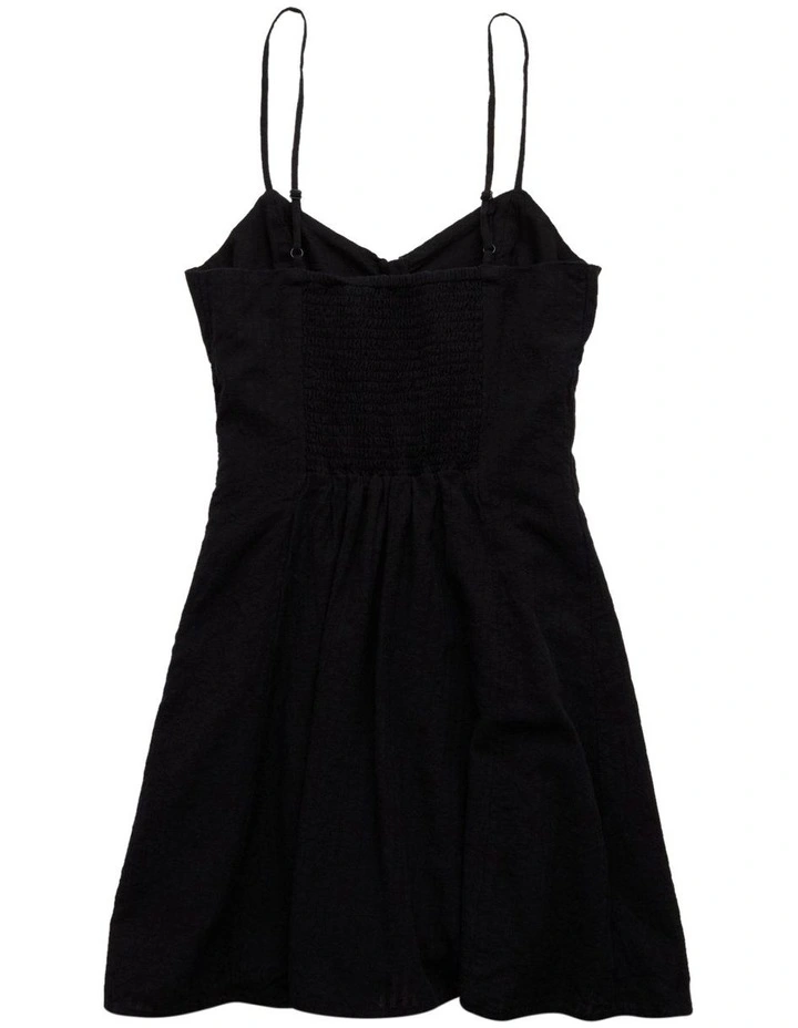 Sweetheart Button-Up Mini Dress in Black image 4