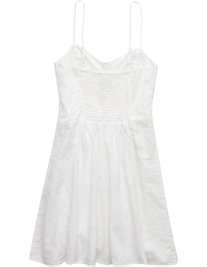 Sweetheart Button-Up Mini Dress in White image 4