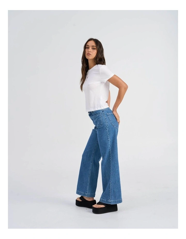 Carla Life Bow Cropped T-Shirt in White image 4