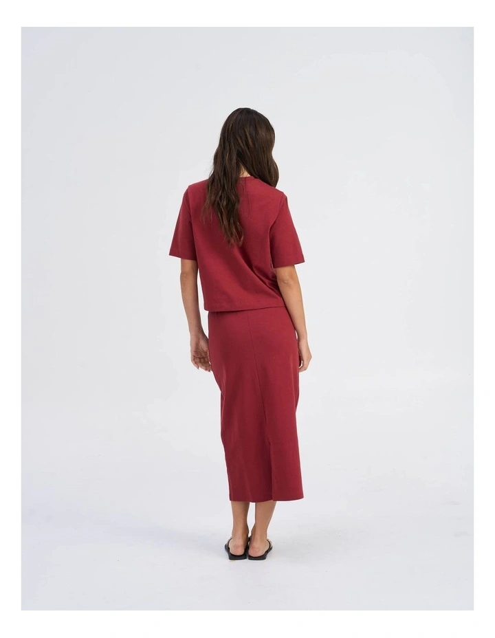 Silvina Short Sleeve Cotton Top in Red image 5