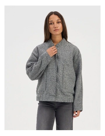 Gaia Boucle Bomber in Dark Grey Melange