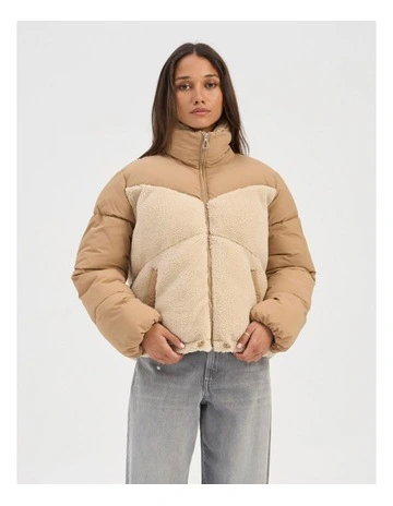 Siena Teddy Puffer in Brown