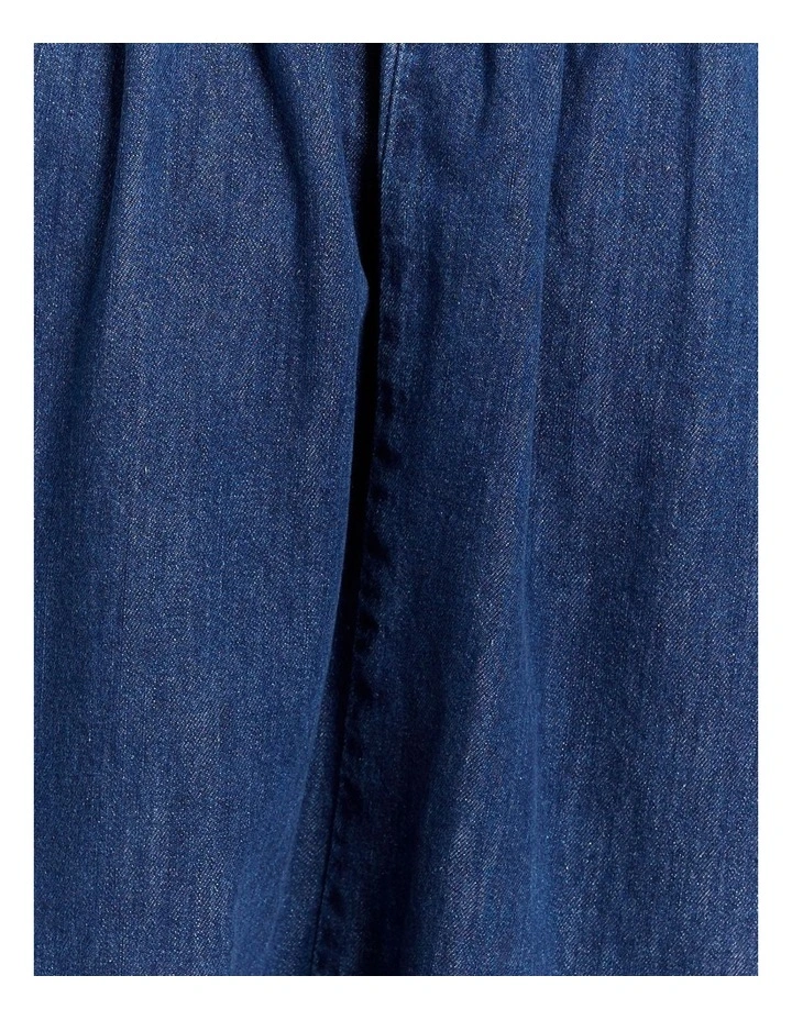 Camilla Cropped Denim Blouse in Dark Blue image 5