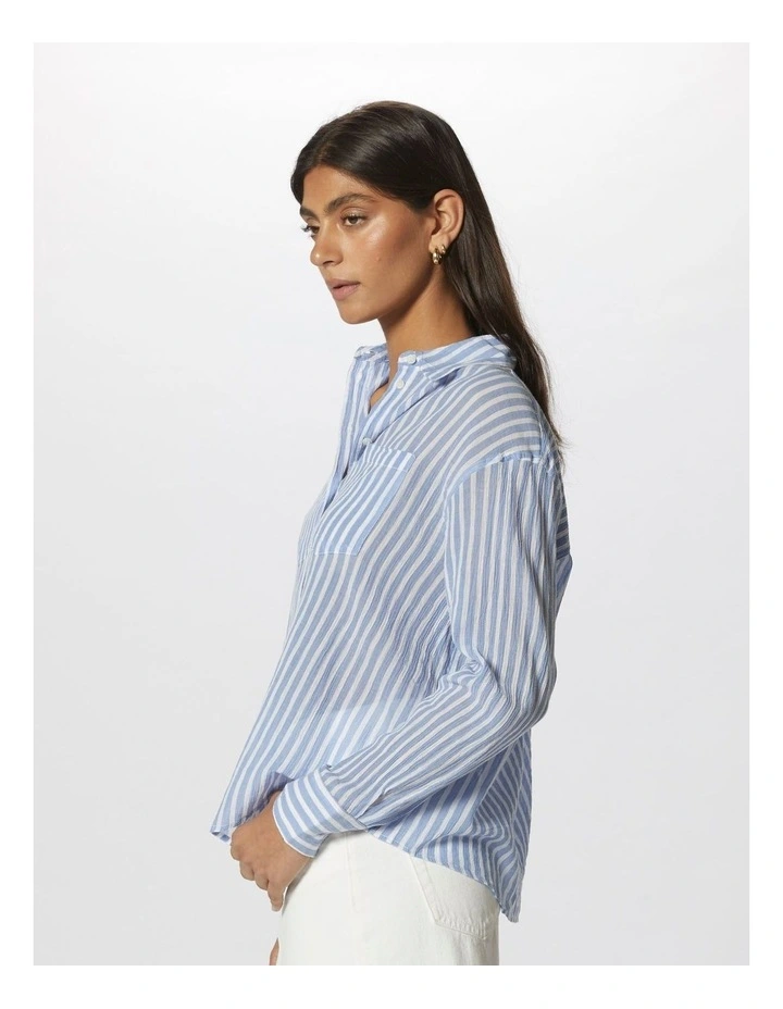 Belina Stripe Shirt in White image 3