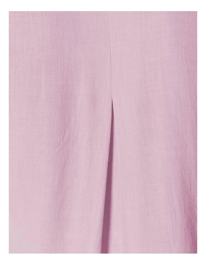 Siesta Linen Cropped Shirt in Pink image 6