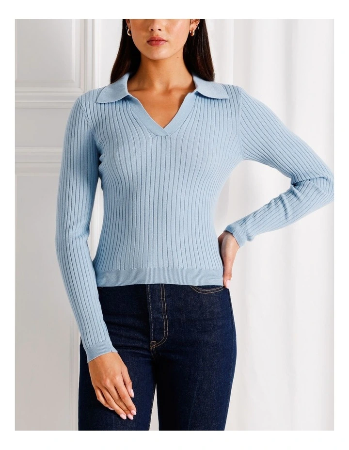 Nima Life Polo Top in Blue image 1