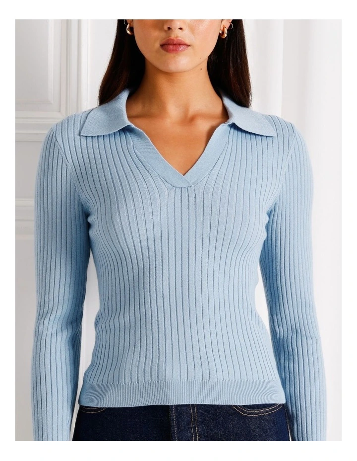 Nima Life Polo Top in Blue image 2