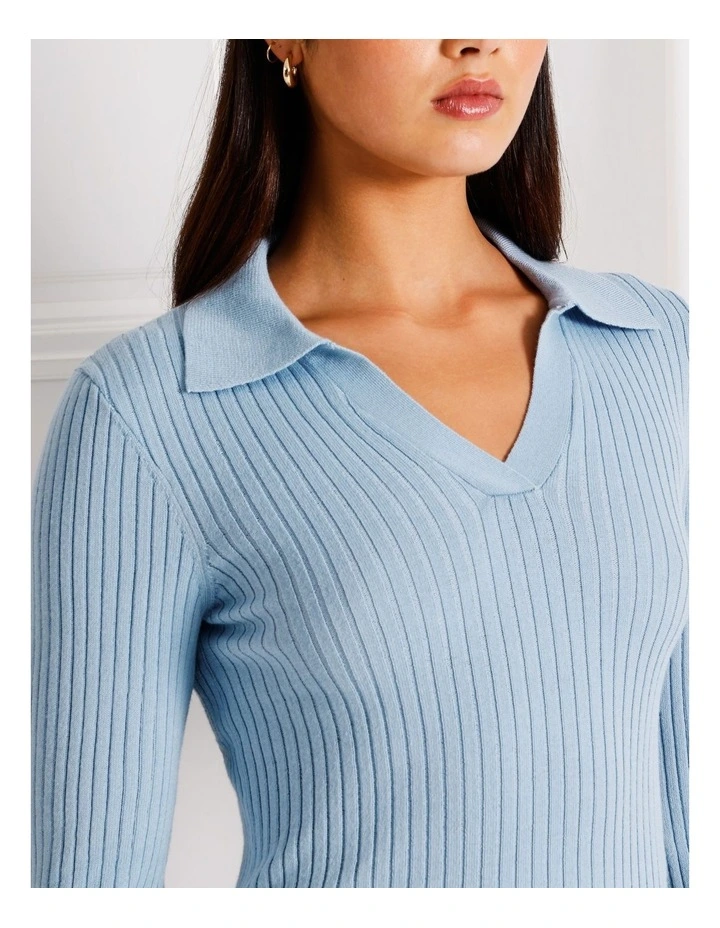 Nima Life Polo Top in Blue image 3