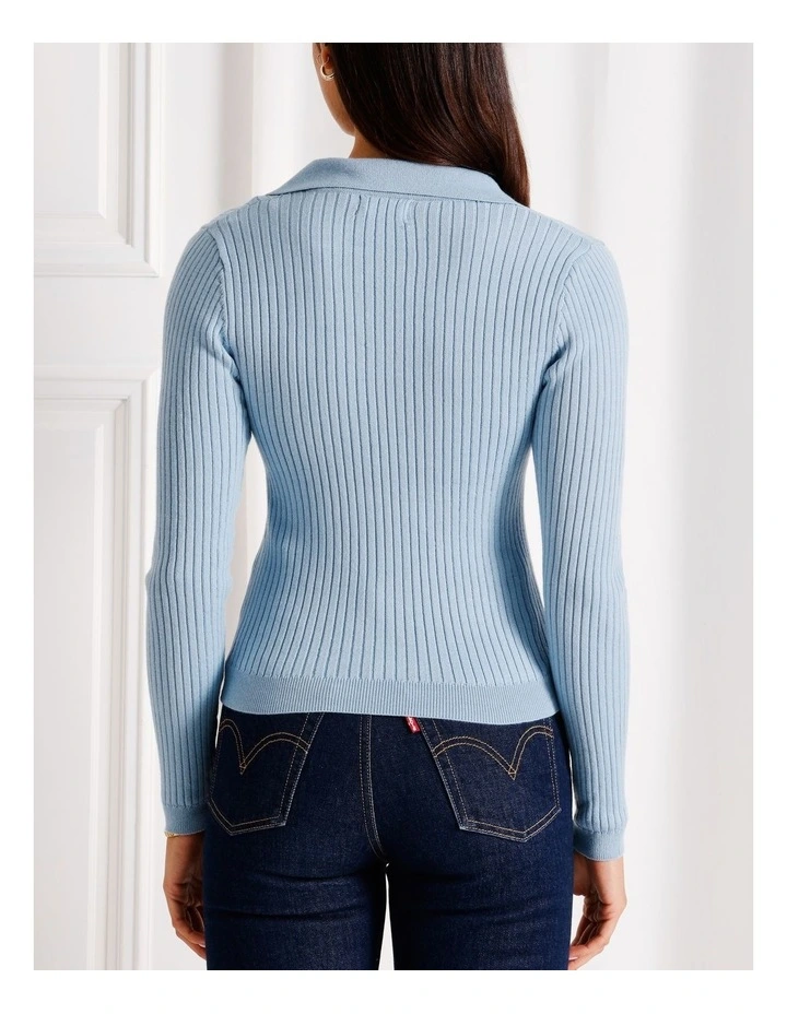 Nima Life Polo Top in Blue image 4