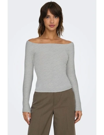 Glamour Off Shoulder Top in Grey