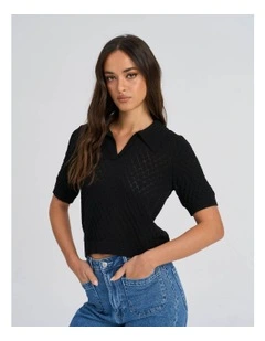 Cosima Knitted Polo in Black