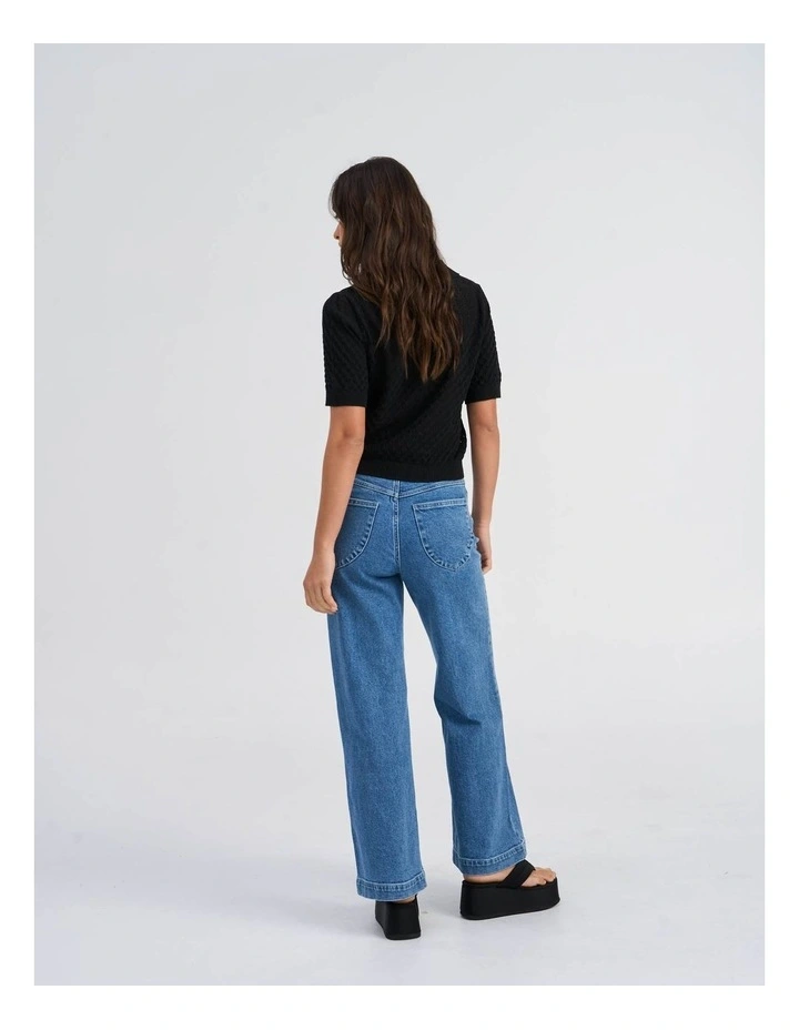 Cosima Knitted Polo in Black image 5