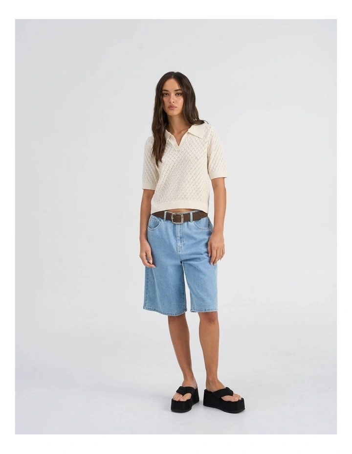 Cosima Knitted Polo in Cream image 2