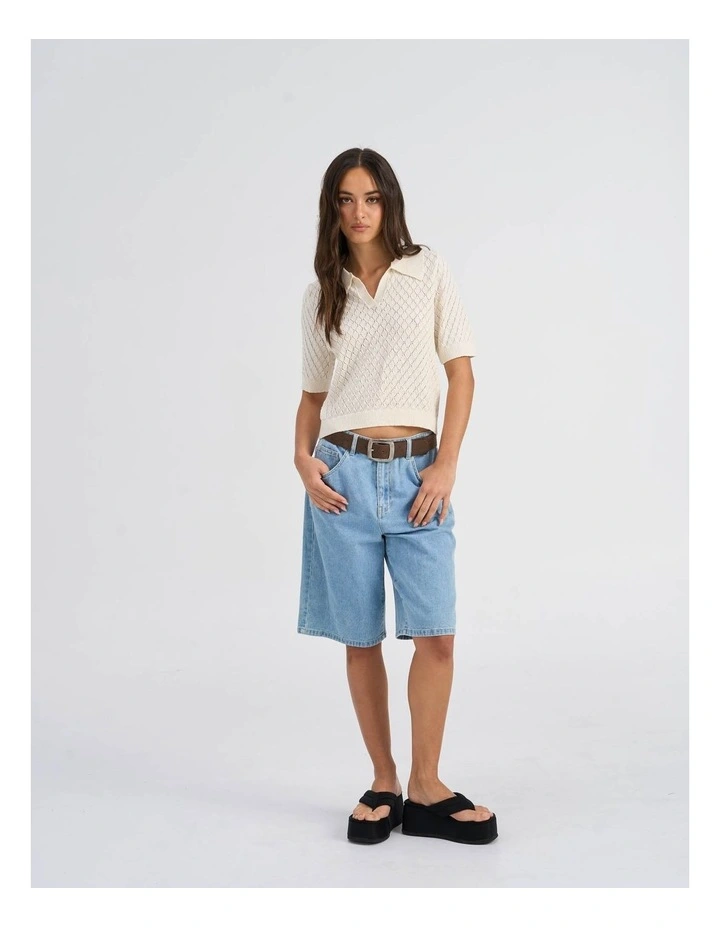 Cosima Knitted Polo in Cream image 3