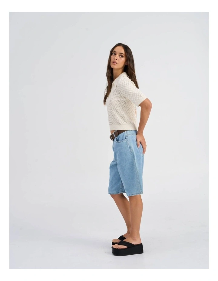 Cosima Knitted Polo in Cream image 4