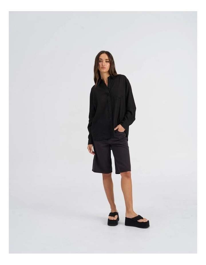 Bruxelles Long Sleeve Buttoned Shirt in Black image 2