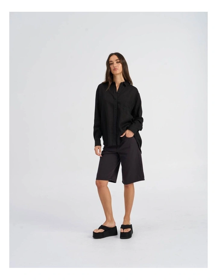 Bruxelles Long Sleeve Buttoned Shirt in Black image 3