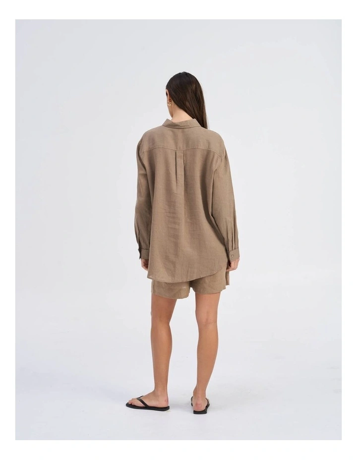 Bruxelles Long Sleeve Buttoned Shirt in Khaki image 5