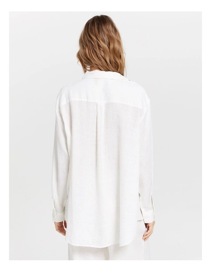 Bruxelles Long Sleeve Buttoned Shirt in White image 4