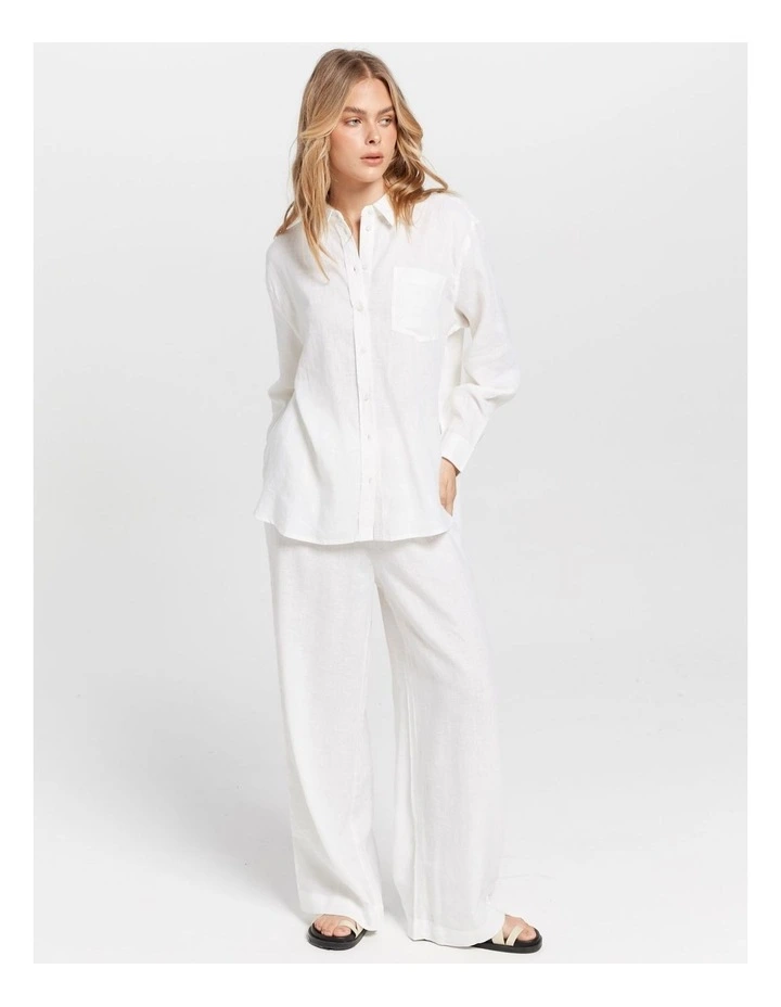 Bruxelles Long Sleeve Buttoned Shirt in White image 5