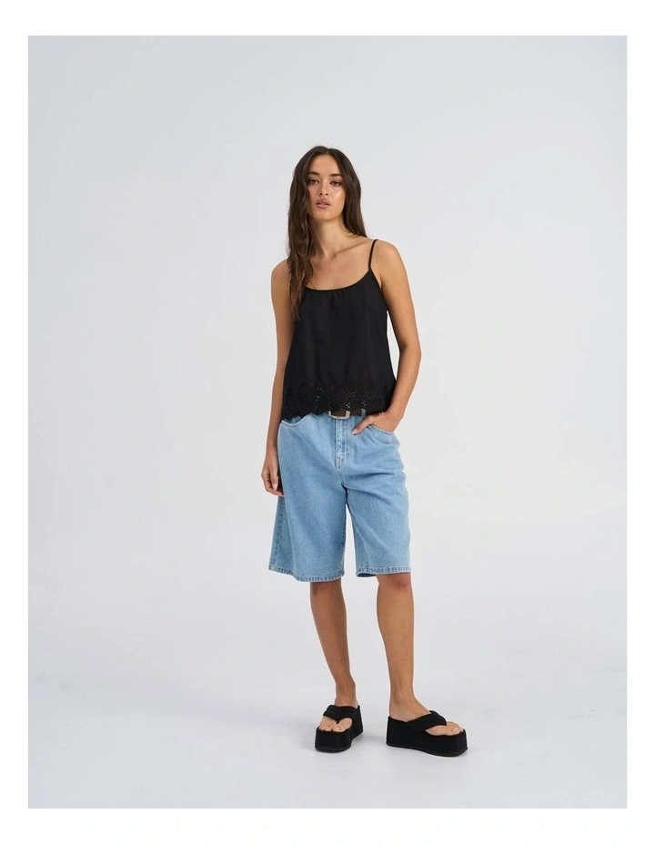 Lou Life Cotton Top in Black image 2